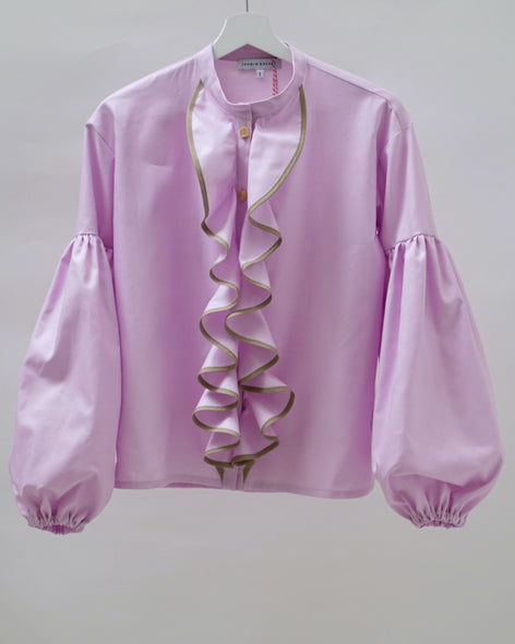 Seville Blouse. Ruffled. Rose