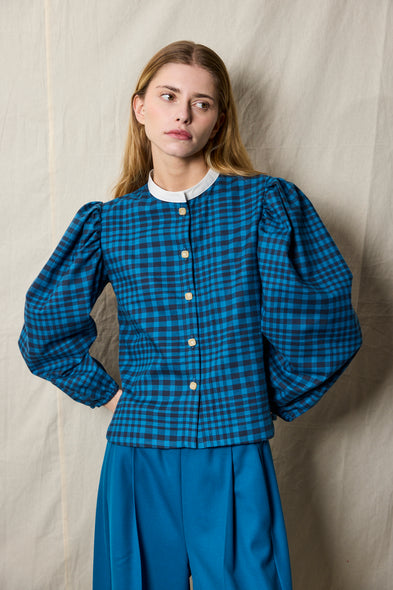 Gazelle Shirt. Blue Checkered. Flanel