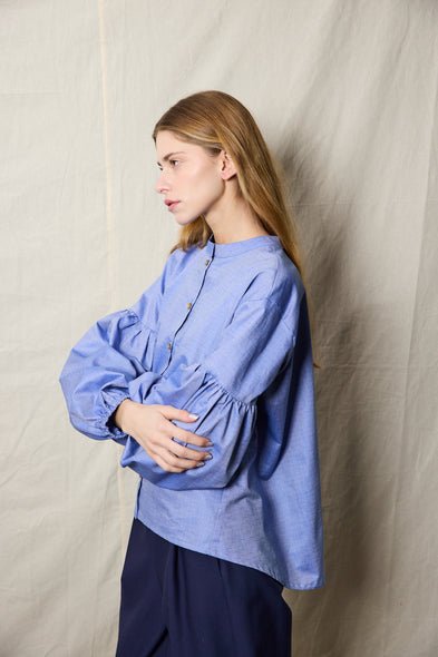 Seville couture blouse. Blue