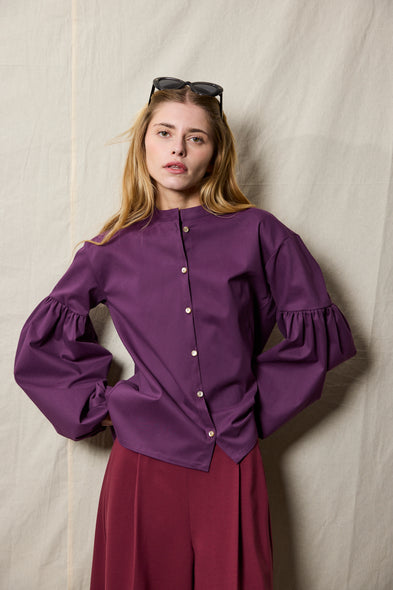 Seville couture blouse. Plum
