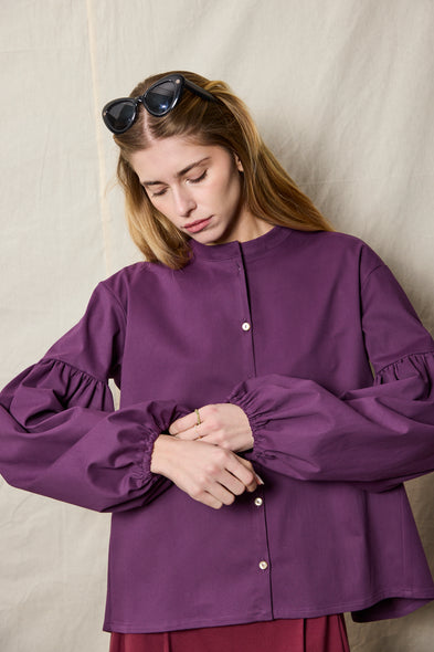 Seville couture blouse. Plum