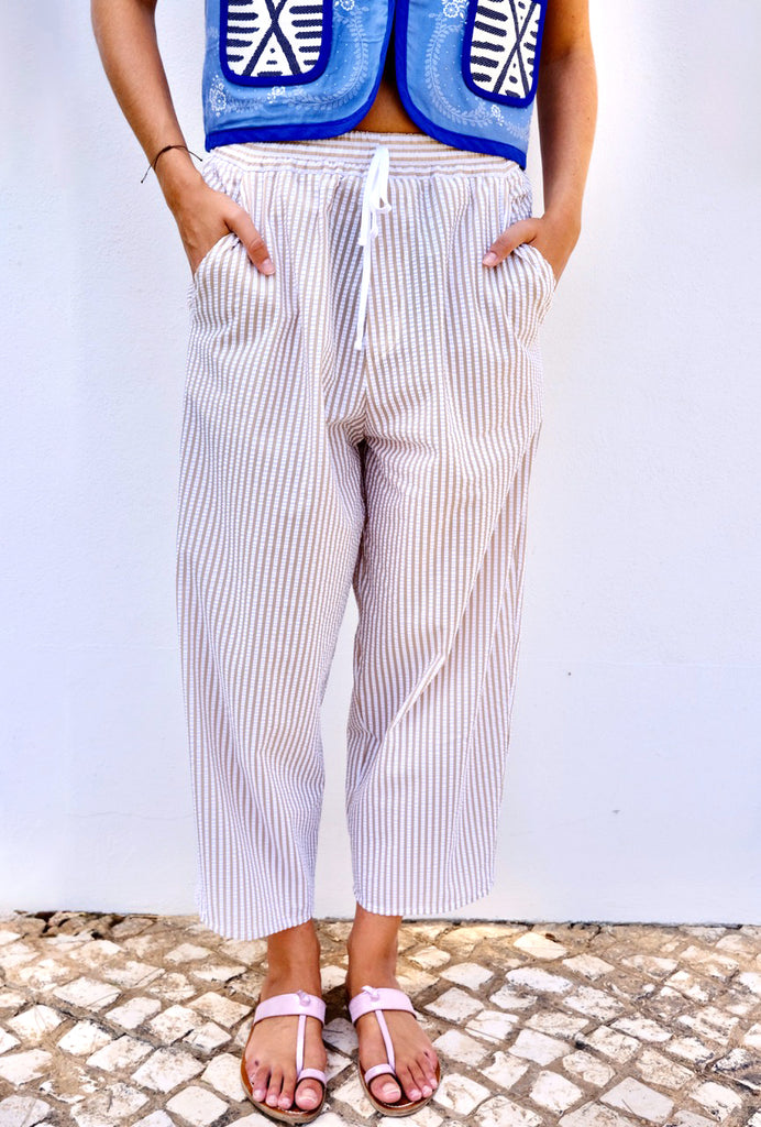 Travel Pants. Vanille Stripes
