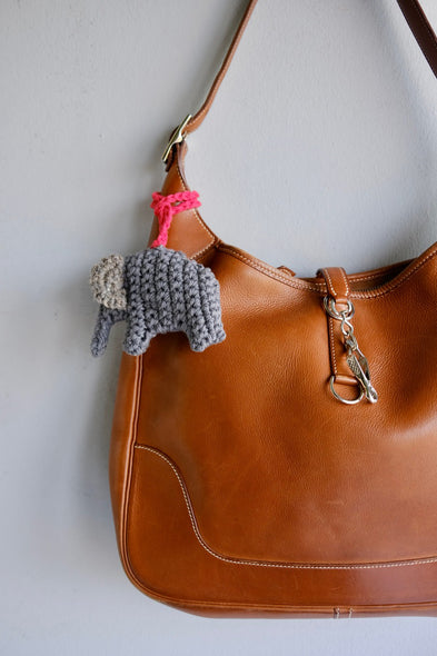 Hand crocheted charm. Elephant Knut