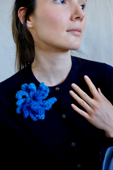 Hand crocheted brooche. Sea flower