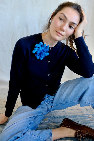 Hand crocheted brooche. Sea flower