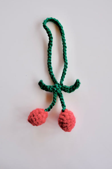 Hand crocheted charm. Cherry