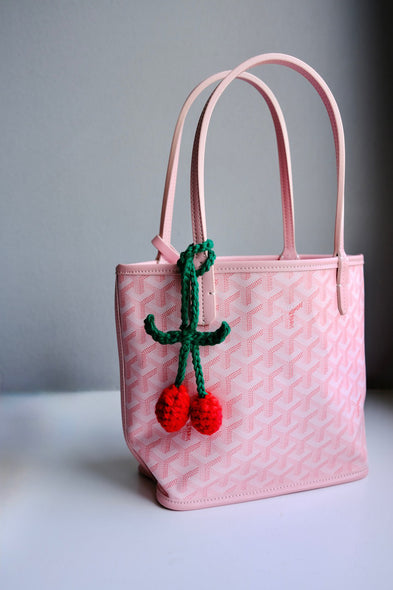 Hand crocheted charm. Cherry