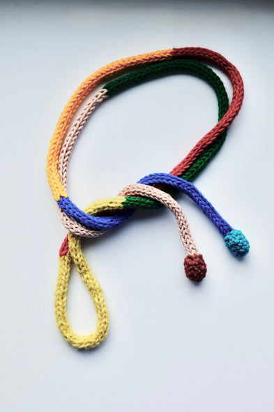 Pom Pom belt multi coloured