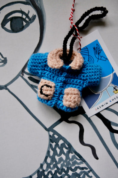 Hand crocheted charm. Monogram