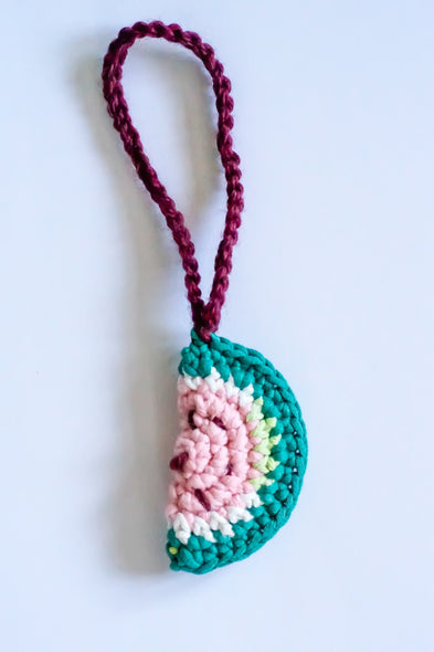 Hand crocheted charm. Watermelon