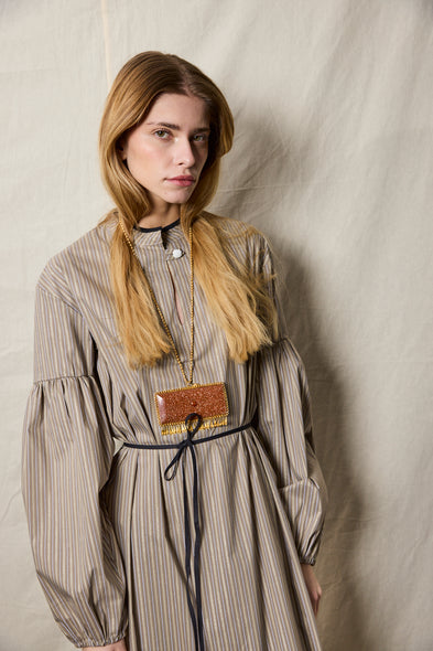 Julian Dress. Gold Stripes