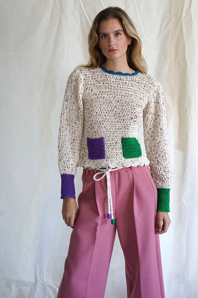 Knitwear No.72. Two pocket organic cotton jumper