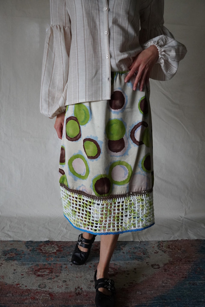 Vintage Marni skirt with crochet trim.