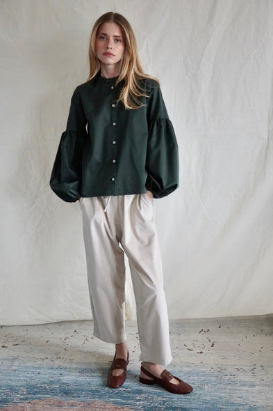 Seville couture blouse. Deep Green