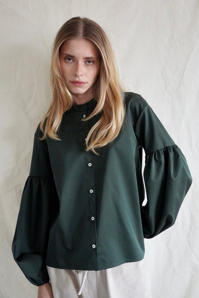 Seville couture blouse. Deep Green