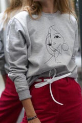 Sweatshirt. "Two Faces" (gray)