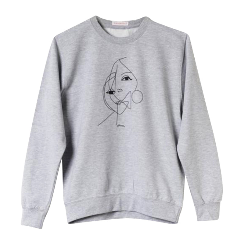 Sweatshirt. "Two Faces" (gray)