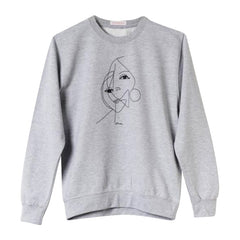 Sweatshirt. "Two Faces" (gray)