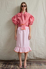 Pencil Ruffled Skirt. Loretta