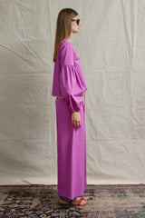 Palazzo pants. Fuchsia au lait