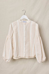 Seville blouse. Mocca striped