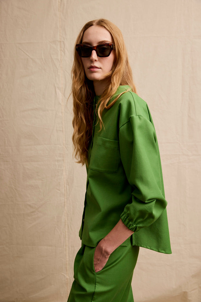 Travel Shirt. Hopper Green