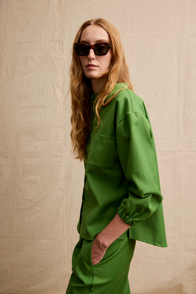 Travel Shirt. Hopper Green