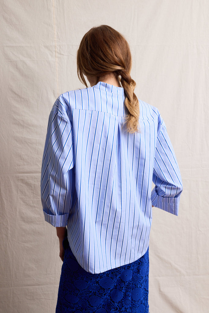 Travel Shirt. Blue Line