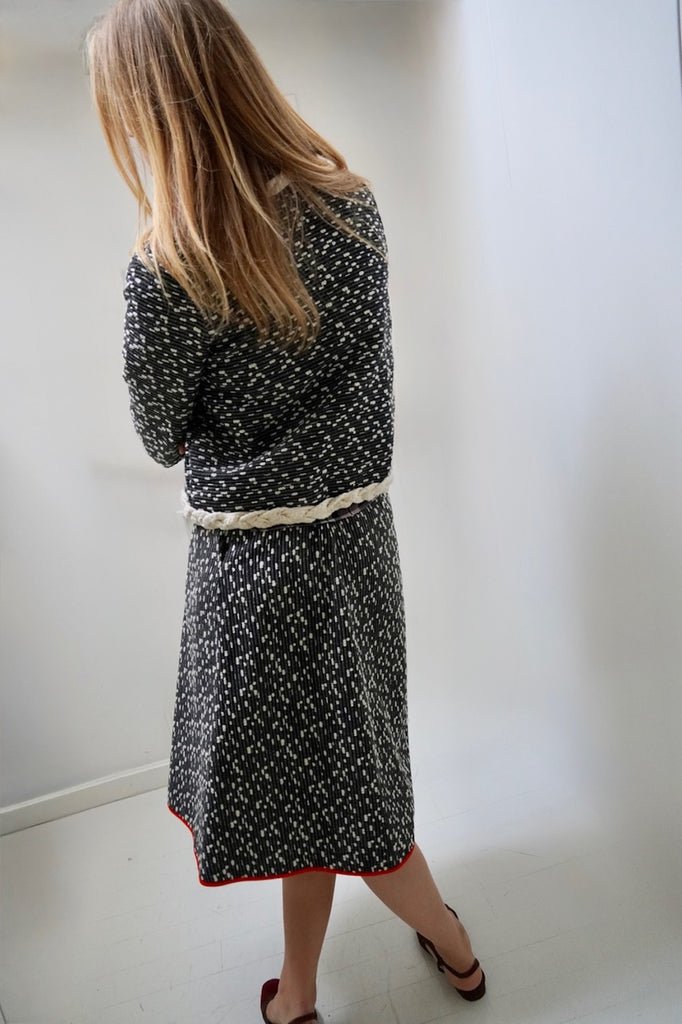A-Line Wrap Skirt. Salt & Pepper