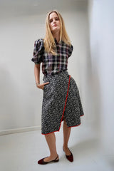 A-Line Wrap Skirt. Salt & Pepper