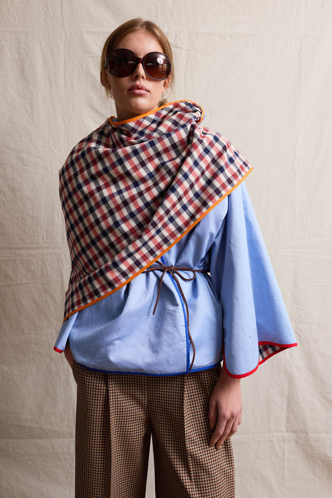 Checkered Two-Sided Foulard