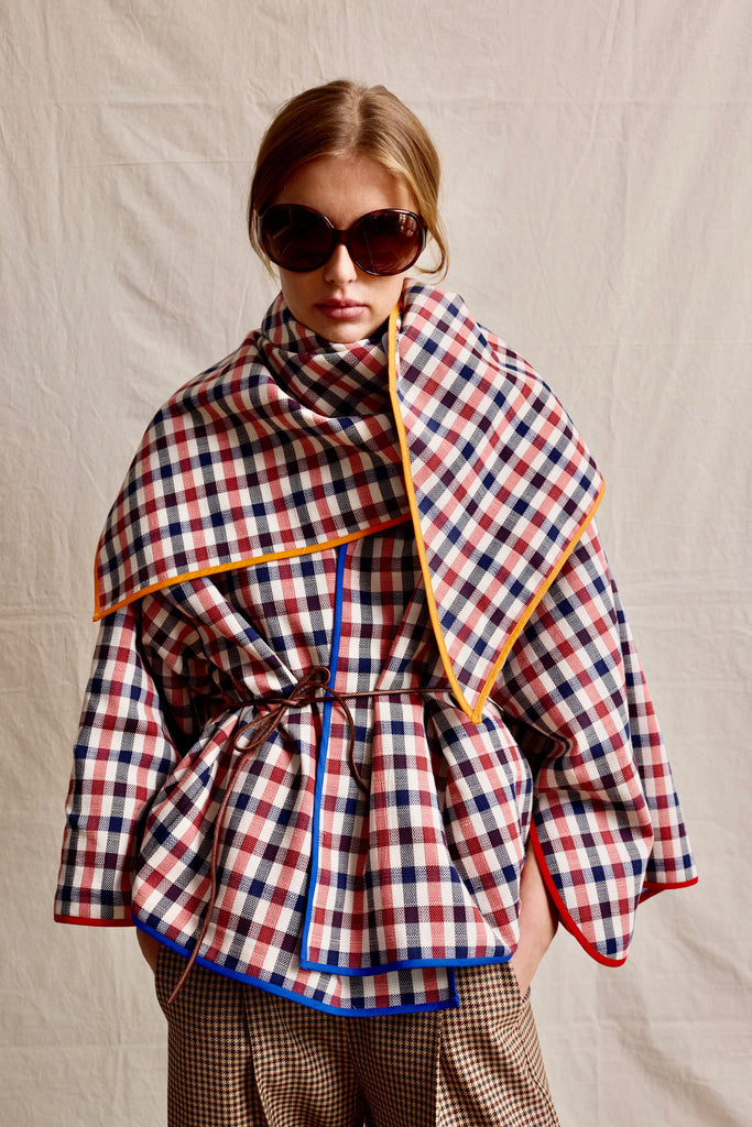 Checkered Two-Sided Foulard