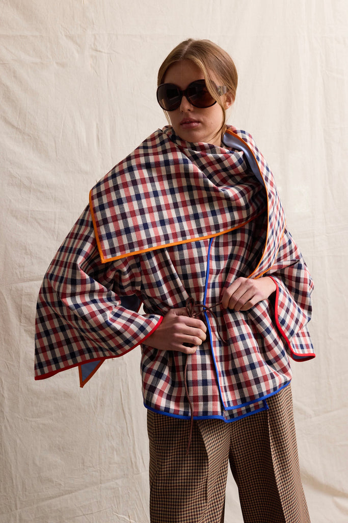 Checkered Two-Sided Foulard