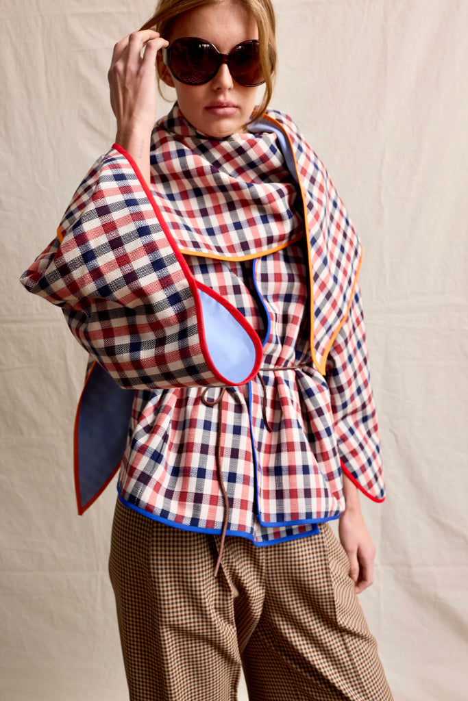 Checkered Two-Sided Foulard