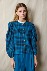 Gazelle Shirt. Blue Checkered. Flanel