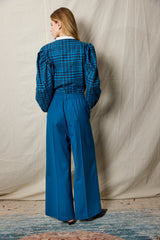 Gazelle Shirt. Blue Checkered. Flanel