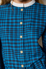 Gazelle Shirt. Blue Checkered. Flanel