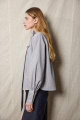 Nikola Blouse. Grey Stripes