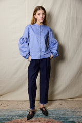 Seville couture blouse. Blue