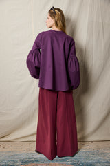 Seville couture blouse. Plum