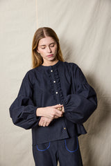Seville Shirt. Denim. Ruffles