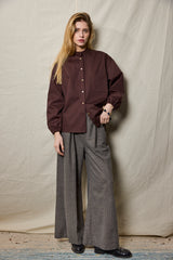 Travel Shirt. Dark Brown