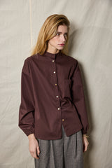 Travel Shirt. Dark Brown