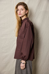 Travel Shirt. Dark Brown