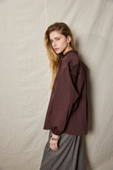 Travel Shirt. Dark Brown