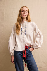 Seville couture blouse. Blue Line