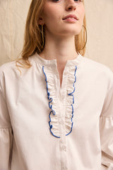 Seville couture blouse. Blue Line