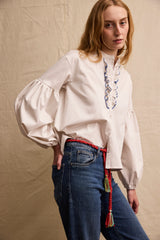 Seville couture blouse. Blue Line