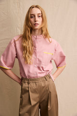 Short Sleeve Travel Shirt. Rosa