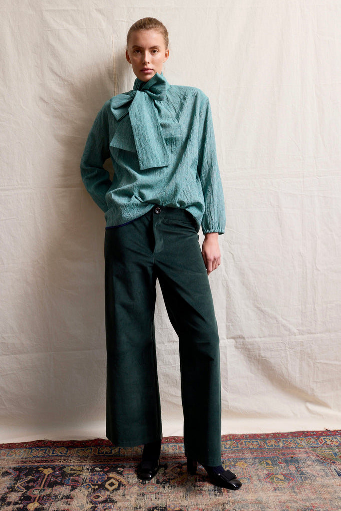 Cala Blouse. Japanese Green Pencil